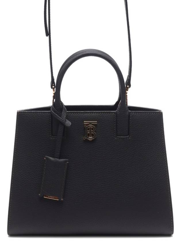 Frances Grainy Leather Mini Tote Bag Black - BURBERRY - BALAAN 2