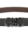 Reversible Gancini Leather Belt Dark Brown Black - SALVATORE FERRAGAMO - BALAAN 8