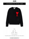 intarsia big heart logo wool crewneck knit black - AMI - BALAAN.