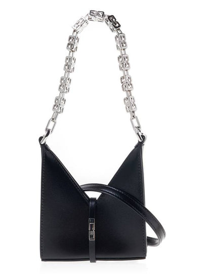 Box Micro Cut-out Chain Leather Shoulder Bag Black - GIVENCHY - BALAAN 2