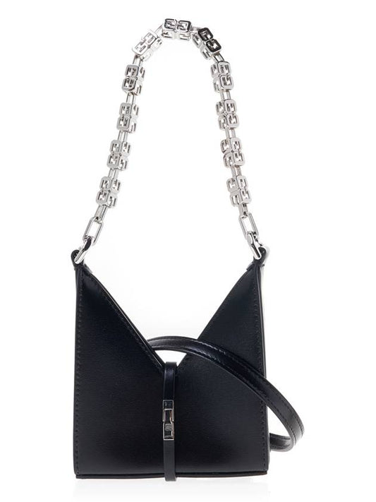 Box Micro Cut-out Chain Leather Shoulder Bag Black - GIVENCHY - 2
