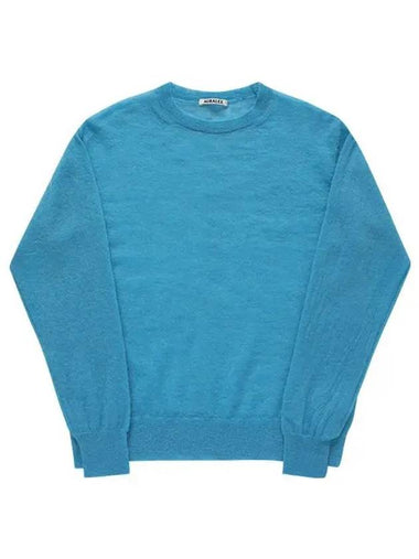 A24SP02FG TURQUOISE BLUE Kid Mohair Sheer P O Men s Knit - AURALEE - BALAAN 1