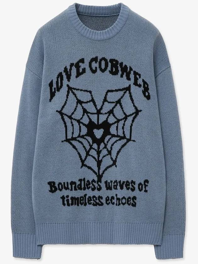 Love round neck pullover knit Ellis blue - BLONDNINE - BALAAN 3