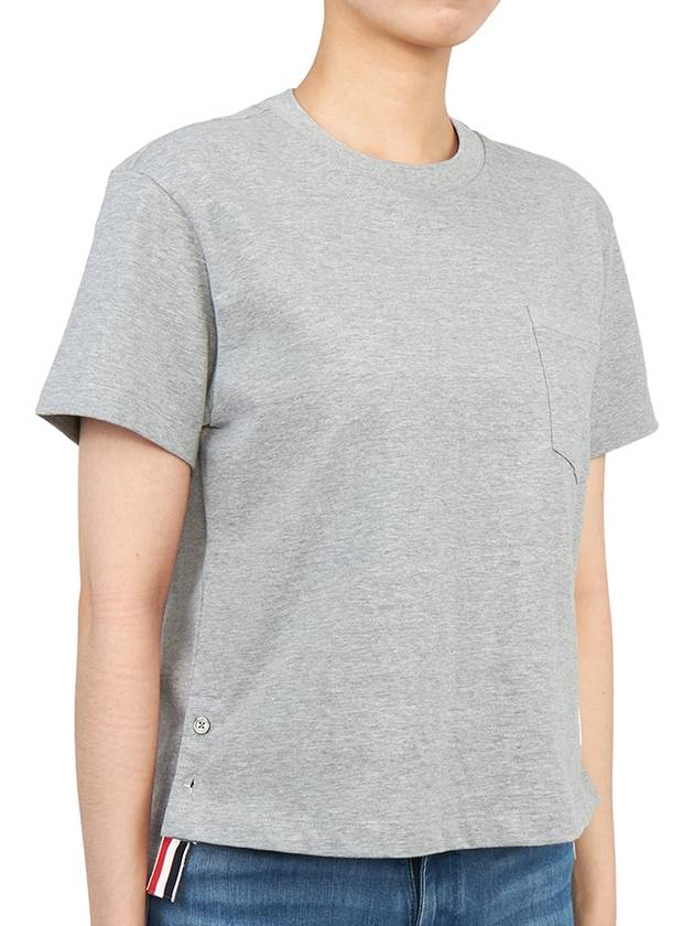 Midweight Jersey Boxy Pocket Short Sleeve T-Shirt Light Grey - THOM BROWNE - BALAAN 4