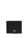 Leather Compact Card Wallet Black - EMPORIO ARMANI - BALAAN 1