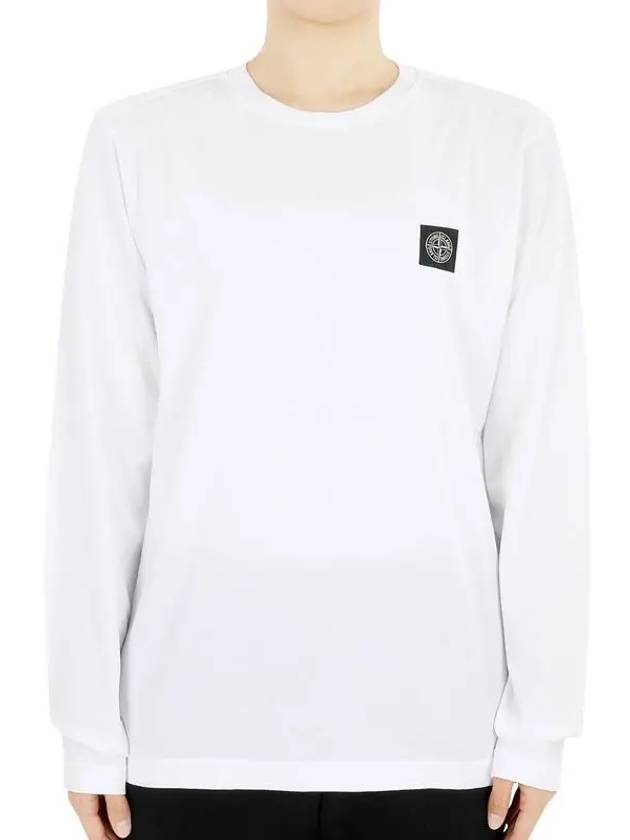 Kids Cotton Jersey Long Sleeve T-Shirt White - STONE ISLAND - BALAAN 2