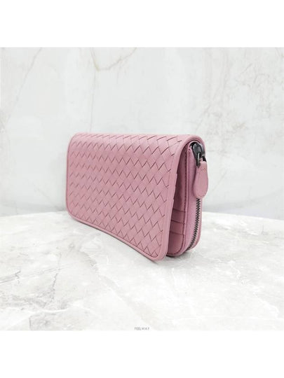 Lux You Pink Intrecciato Weaving Zipper Long Wallet - BOTTEGA VENETA - BALAAN 2