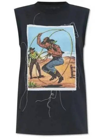 Cowboy Print Cotton Sleeveless Black - MAISON MARGIELA - BALAAN 2