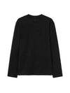 Chain Stitch Heart Logo Long Sleeve T-Shirt Black - AMI - BALAAN 3