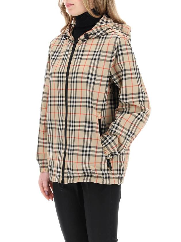 Check Hooded Jacket Archive Beige - BURBERRY - BALAAN 5