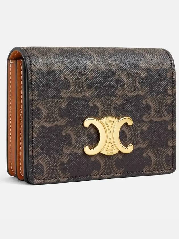 Triomphe Business Canvas Lambskin Card Wallet Tan - CELINE - BALAAN 3