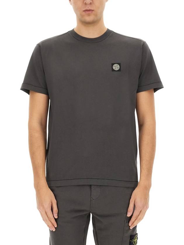 T-SHIRT WITH LOGO - STONE ISLAND - BALAAN 1