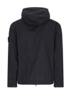 Cotton Twill Stretch Hooded Jacket Black - STONE ISLAND - BALAAN 3