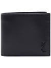 Tiny Cassandre Monogram Half Wallet Black - SAINT LAURENT - BALAAN 2