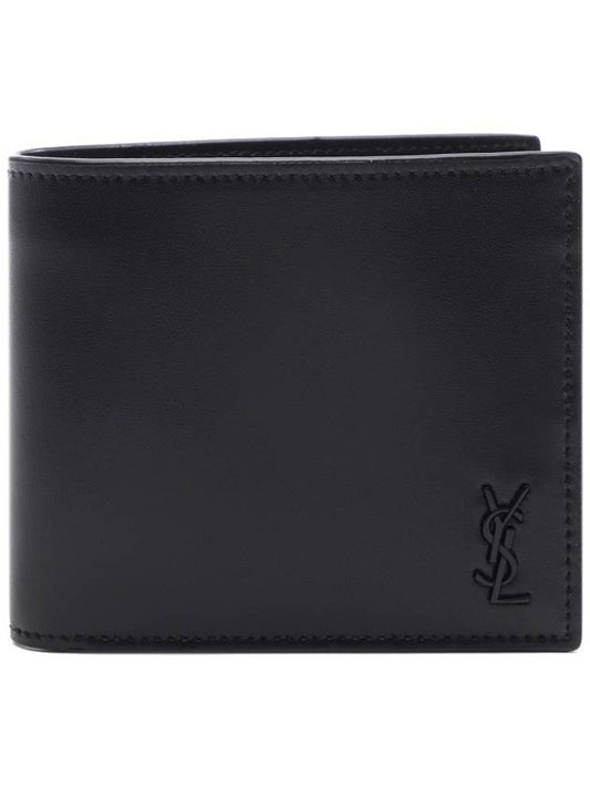 Tiny Cassandre Monogram Half Wallet Black - SAINT LAURENT - BALAAN 2