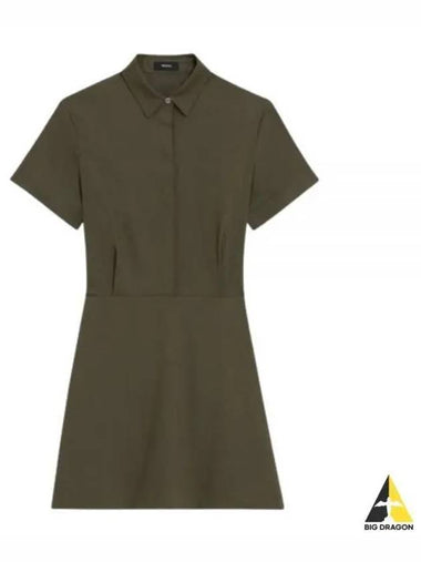 24 Short Sleeve A Line Dress in Good Linen O0203605 F5J - THEORY - BALAAN 1