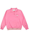 Heart logo point collar neck sweatshirt PINK - MONBIRDIE GOLF - BALAAN 2