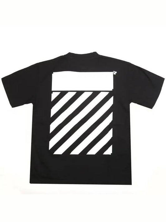 Diagonal Print Short Sleeve T-Shirt Black - OFF WHITE - BALAAN 2