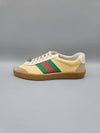 Men s Web Stripe Leather Sneakers 624486 - GUCCI - BALAAN 4