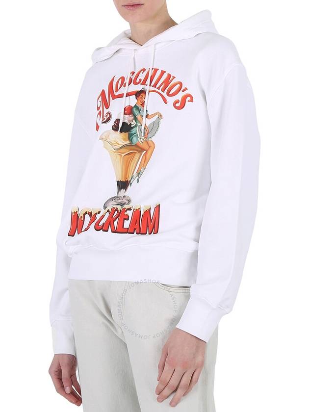 Moschino White Ice Logo Print Cotton Hoodie, Brand Size 36 (US Size 2) - MOSCHINO - BALAAN 3