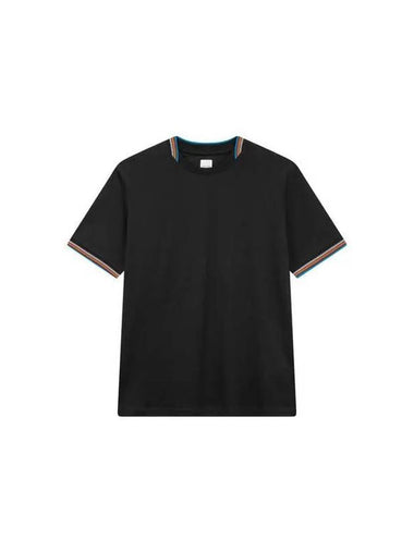 striped trim t shirt black - PAUL SMITH - BALAAN 1