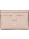 TF Gold Logo Card Wallet Beige - TOM FORD - BALAAN 1