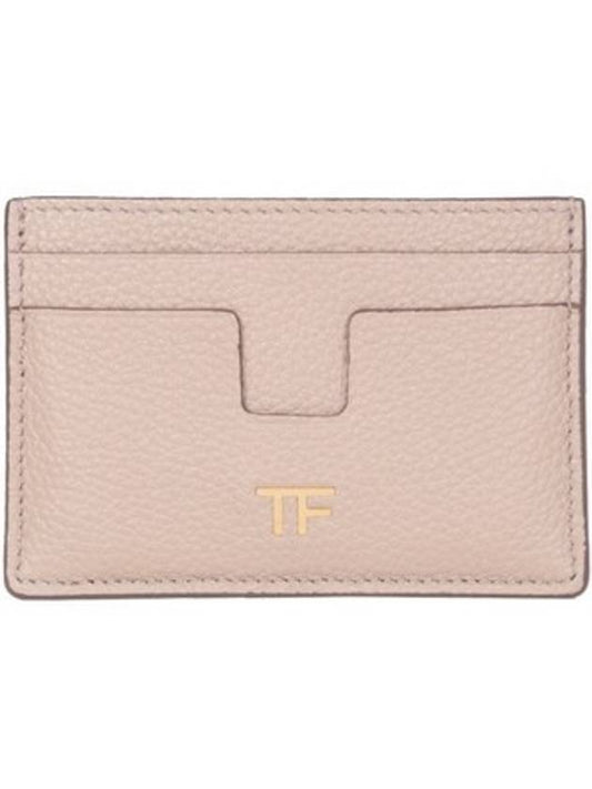 TF Gold Logo Card Wallet Beige - TOM FORD - BALAAN 1