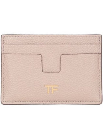 TF Gold Logo Card Wallet Beige - TOM FORD - BALAAN 1