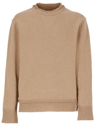 Back Stitch Elbow Patch Knit Top Beige - MAISON MARGIELA - BALAAN 1