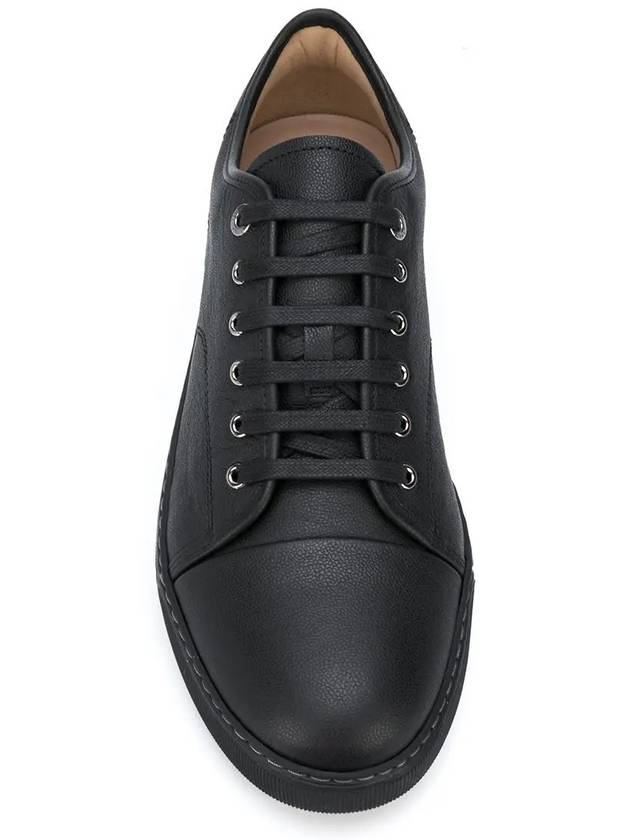 Leather Lace-Up Low Top Sneakers Brack - LANVIN - BALAAN 3