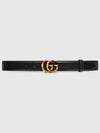 GG Marmont Leather Belt Black - GUCCI - BALAAN 1