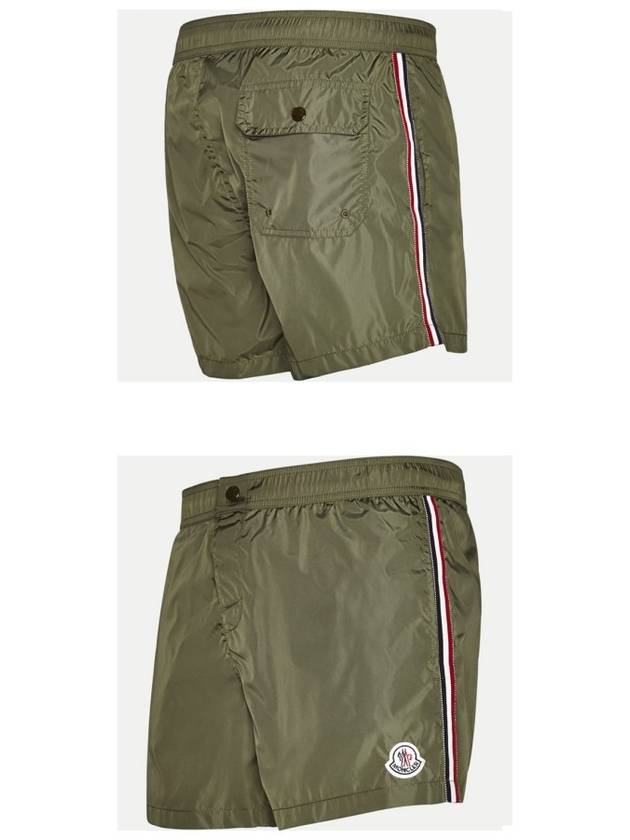 Genius Logo Patch Swim Shorts Khaki - MONCLER - BALAAN 6