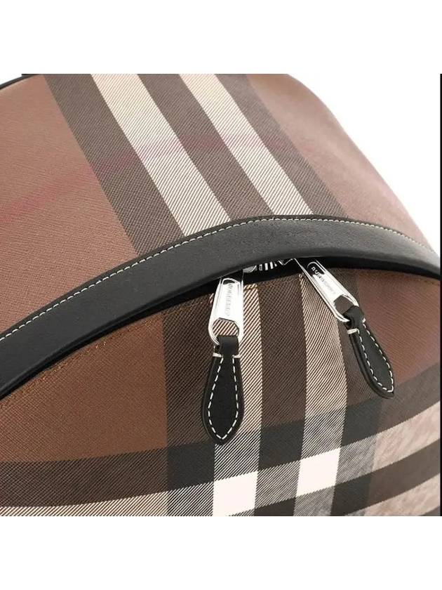 JETT check leather backpack dark brown - BURBERRY - BALAAN 5