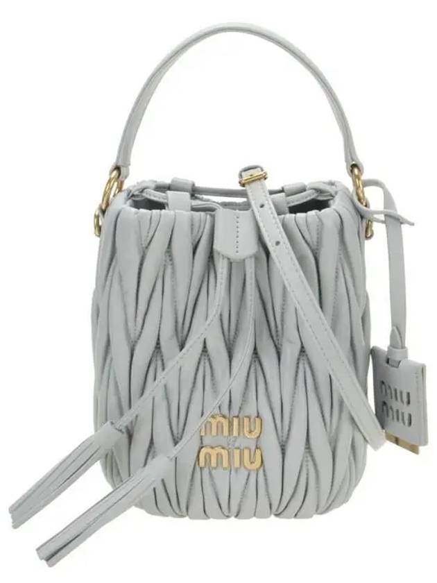 Matelasse Nappa Leather Bucket Bag Cornflower - MIU MIU - BALAAN 2