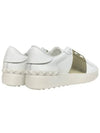 Men's Hidden Open Band Metallic Low Top Sneakers White Gold - VALENTINO - BALAAN 6