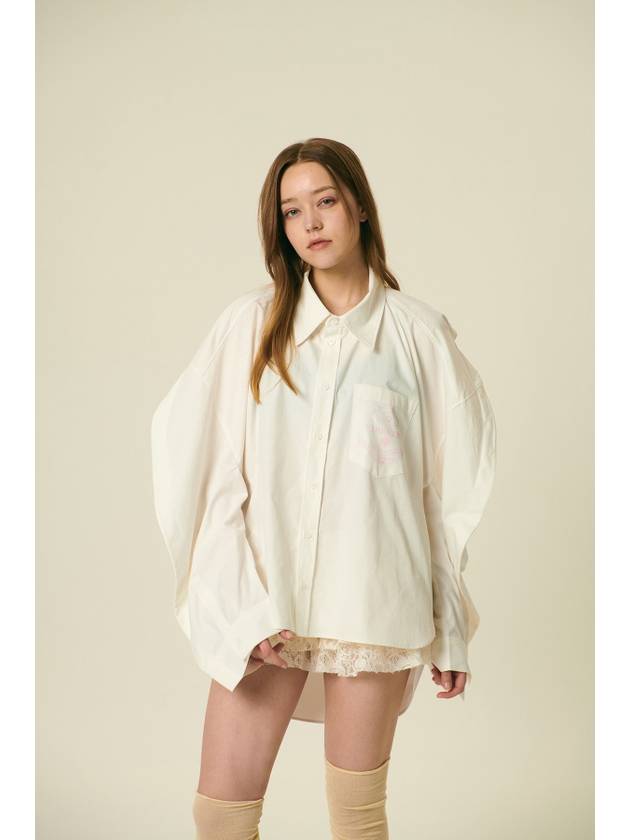 24 Veronica Women’s Loose Shirt_ Ivory - VIBEREEN - BALAAN 1