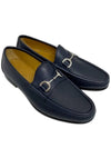 Horsesbit Nestor Grain Leather Loafers Navy - GUCCI - BALAAN 2