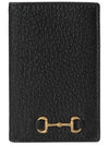 Gold Hardware Horsebit Bifold Card Wallet Black - GUCCI - BALAAN 1