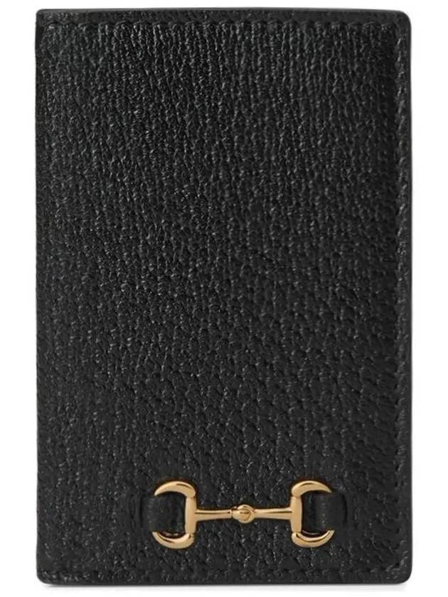 Gold Hardware Horsebit Bifold Card Wallet Black - GUCCI - BALAAN 1