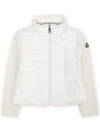 Kids Waffen Patch Knit Mix Jacket Ivory 9B00006 M1241 035 8 10A - MONCLER - BALAAN 3