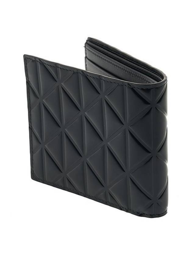 Logo Brushed Leather Half Wallet Black - PRADA - BALAAN 4