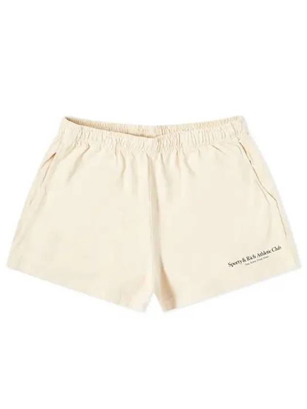 Women's Logo Print Shorts Cream - SPORTY & RICH - BALAAN 2