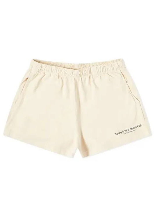 Women's Logo Print Shorts Cream - SPORTY & RICH - BALAAN 2