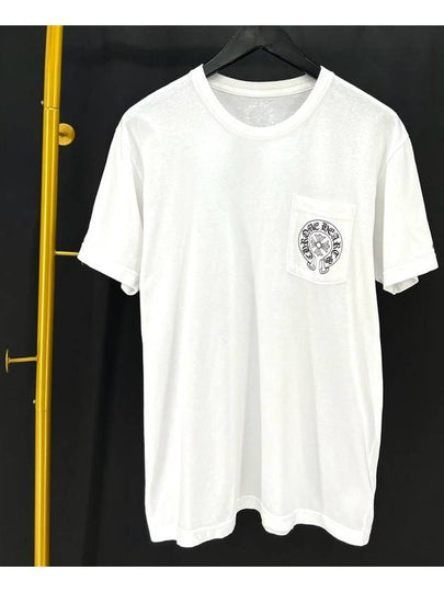 Horseshoe pocket logo short sleeve t shirt white L size - CHROME HEARTS - BALAAN 2