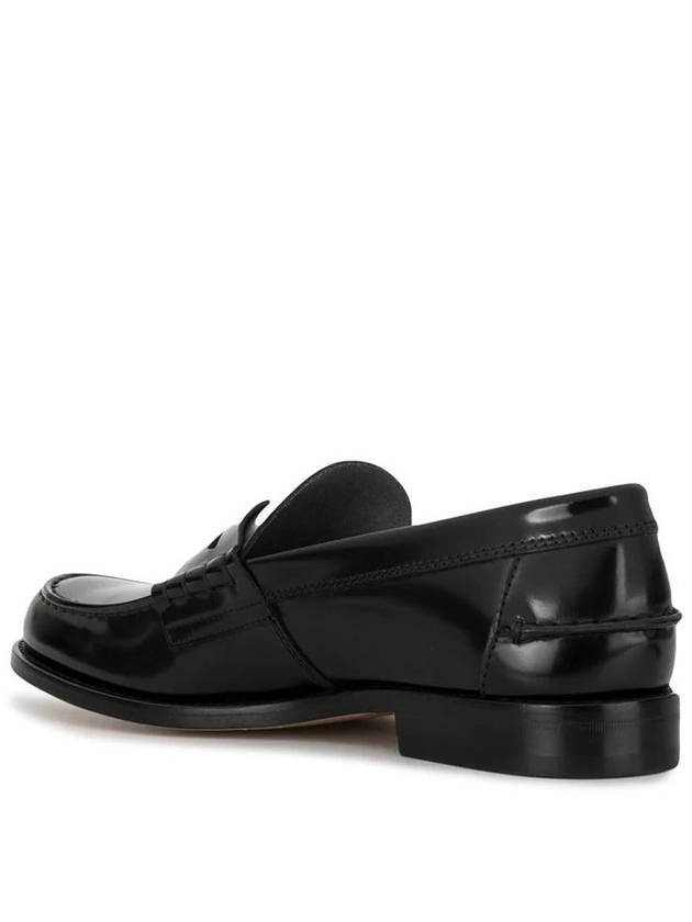 Stamped Monogram Semi-Shiny Leather Loafers Black - TOD'S - BALAAN 4