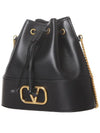 V Logo Chain Bucket Bag Black - VALENTINO - BALAAN 3