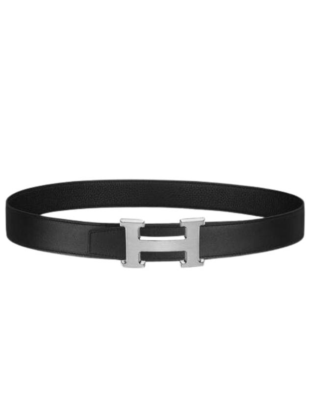 H Buckle 32MM Reversible Leather Belt Black - HERMES - BALAAN 1