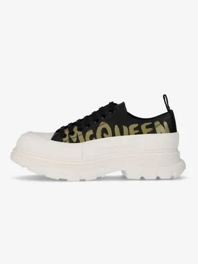 Tread Slick Lace Up Graffiti Logo Low Top Sneakers Black - ALEXANDER MCQUEEN - BALAAN 2