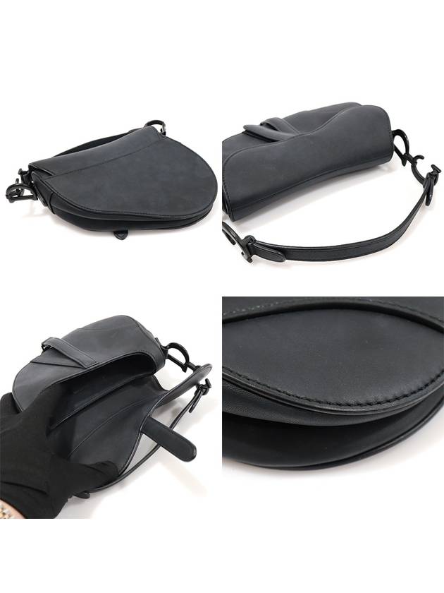 M0447SLLO Black Calfskin Ultra Matte Mini SADDLE Saddlebag Shoulder Bag - DIOR - BALAAN 5