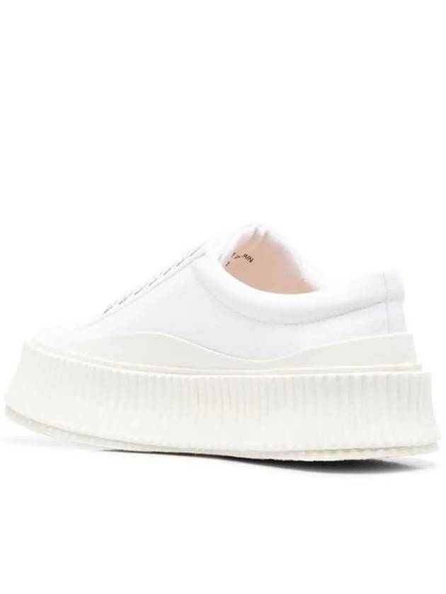 Platform Canvas Low Top Sneakers White - JIL SANDER - BALAAN 4